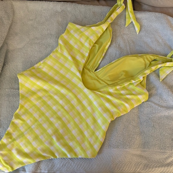 Seafolly One Piece Swimsuit  Portofino Deep V Lime AUS Size 12 CAD 10 - Picture 2 of 7